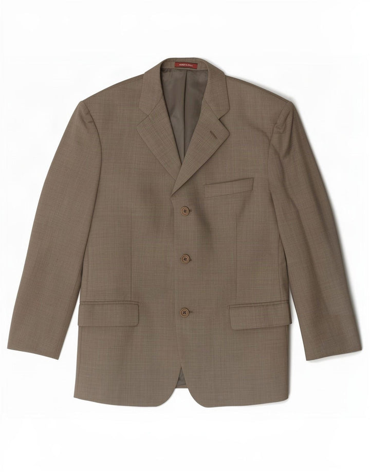 Marks & Spencer Chaqueta tipo blazer de 3 botones para hombre UK 40 Medium Khaki New Wool