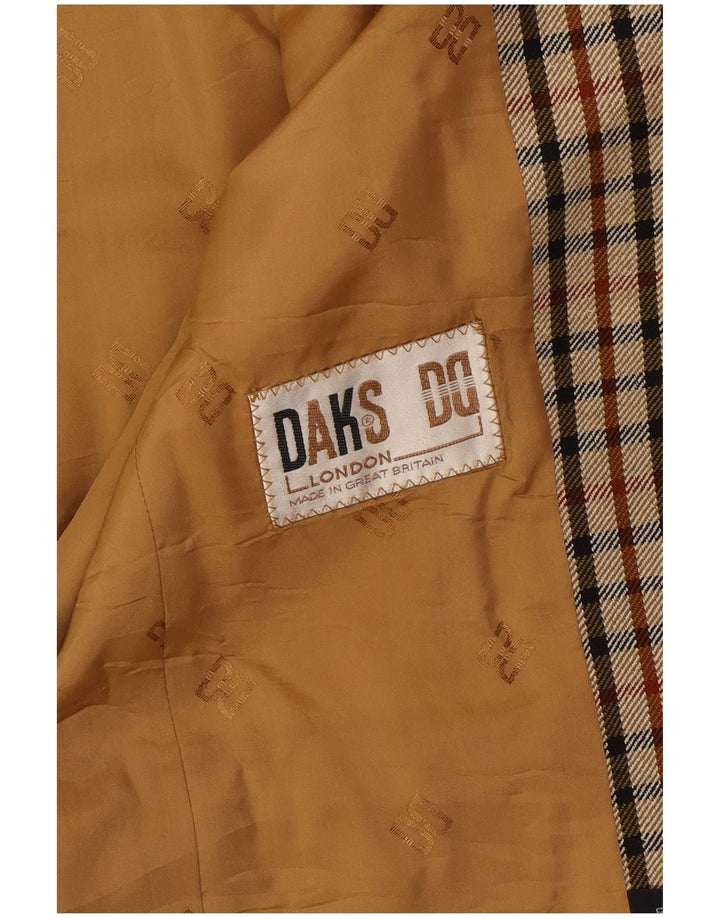 DAKS Chaqueta tipo blazer de 2 botones para mujer, Reino Unido 14, cuadros beige medianos