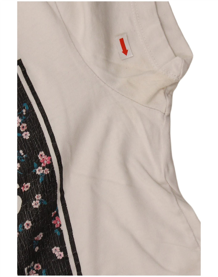 VANS Camiseta corta con gráfico para mujer UK 6 XS Algodón blanco