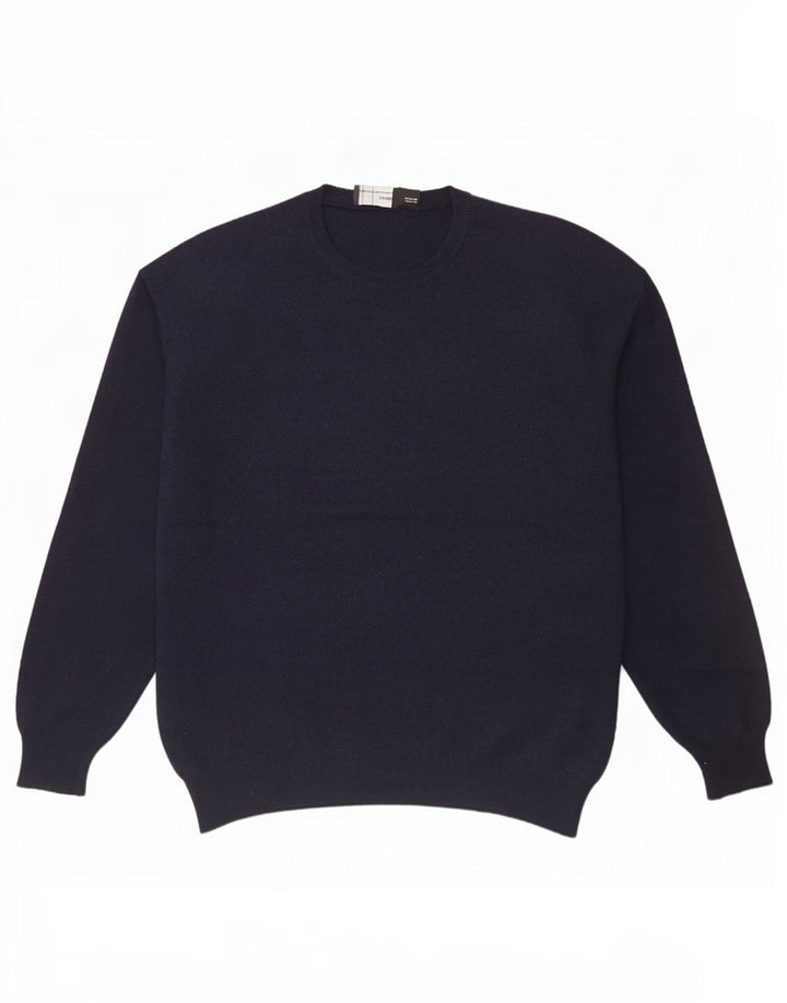 Zara Hombre Jersey Cuello Redondo Jersey XL Lana Azul Marino