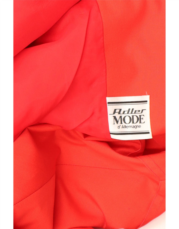 Vintage mujer chaqueta bomber de doble pecho Reino Unido 12 poliéster rojo medio