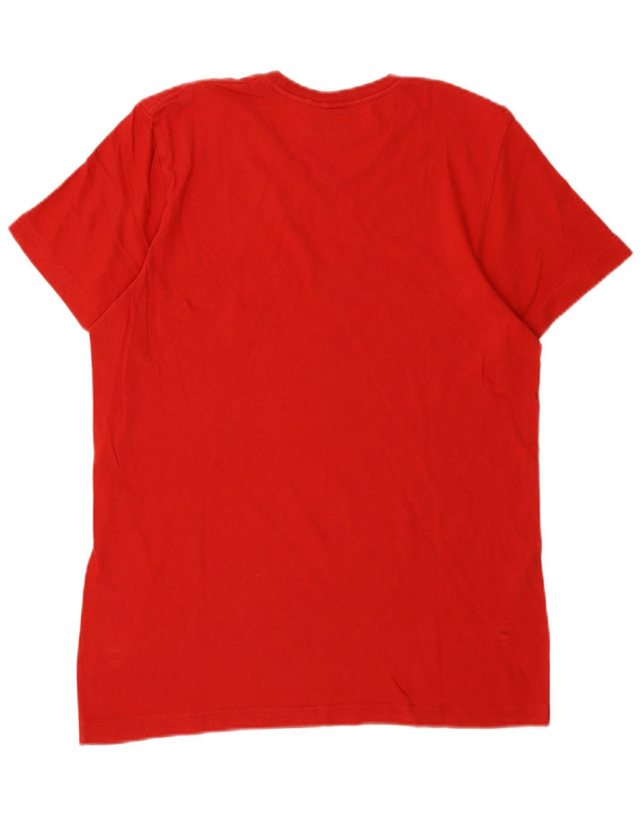 Adidas - Camiseta gráfica para hombre, color rojo medio, algodón
