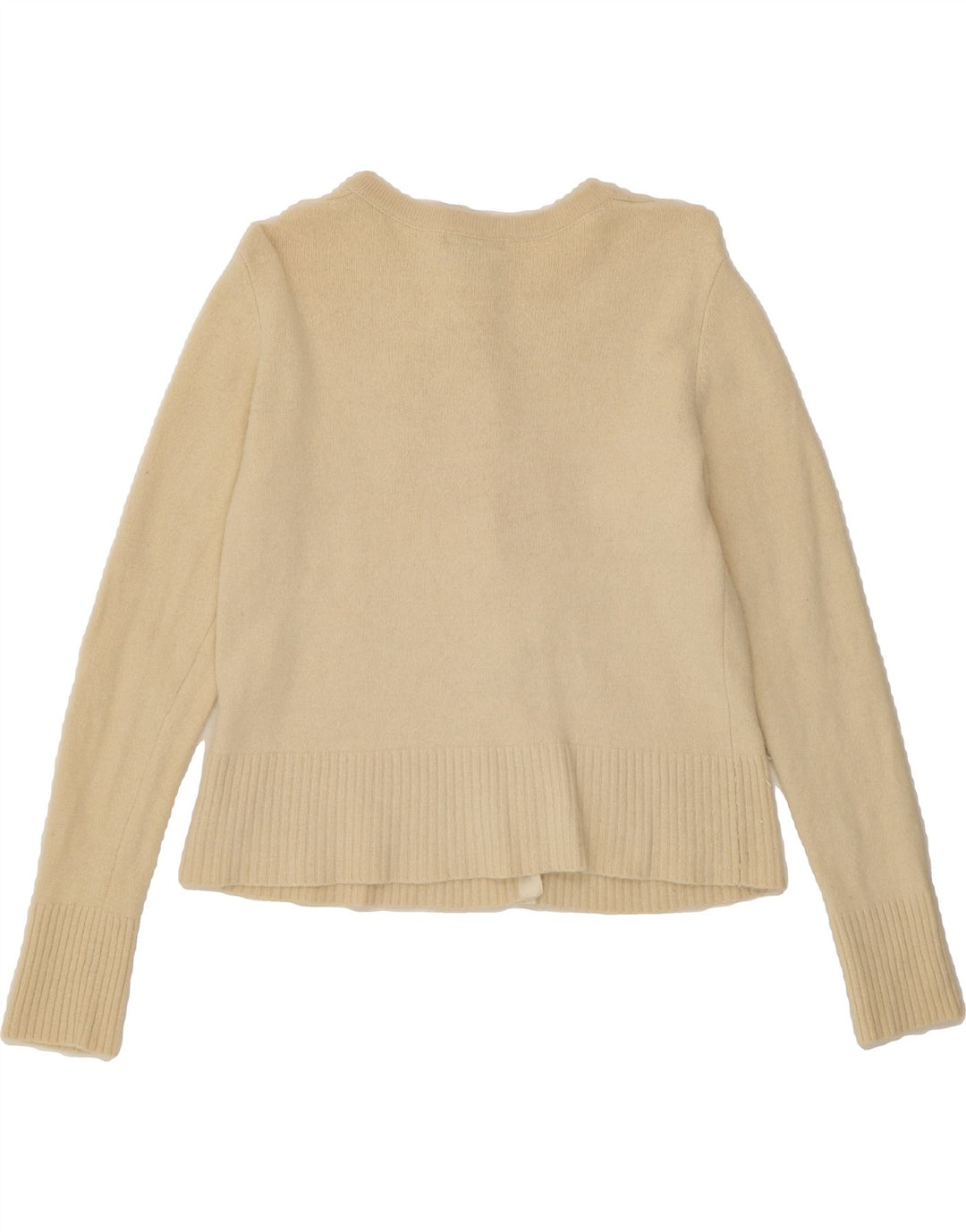 EDDIE BAUER Womens Cardigan Sweater UK 12 Medium Off White Lambswool Vintage Eddie Bauer and Second-Hand Eddie Bauer from Messina Hembry 