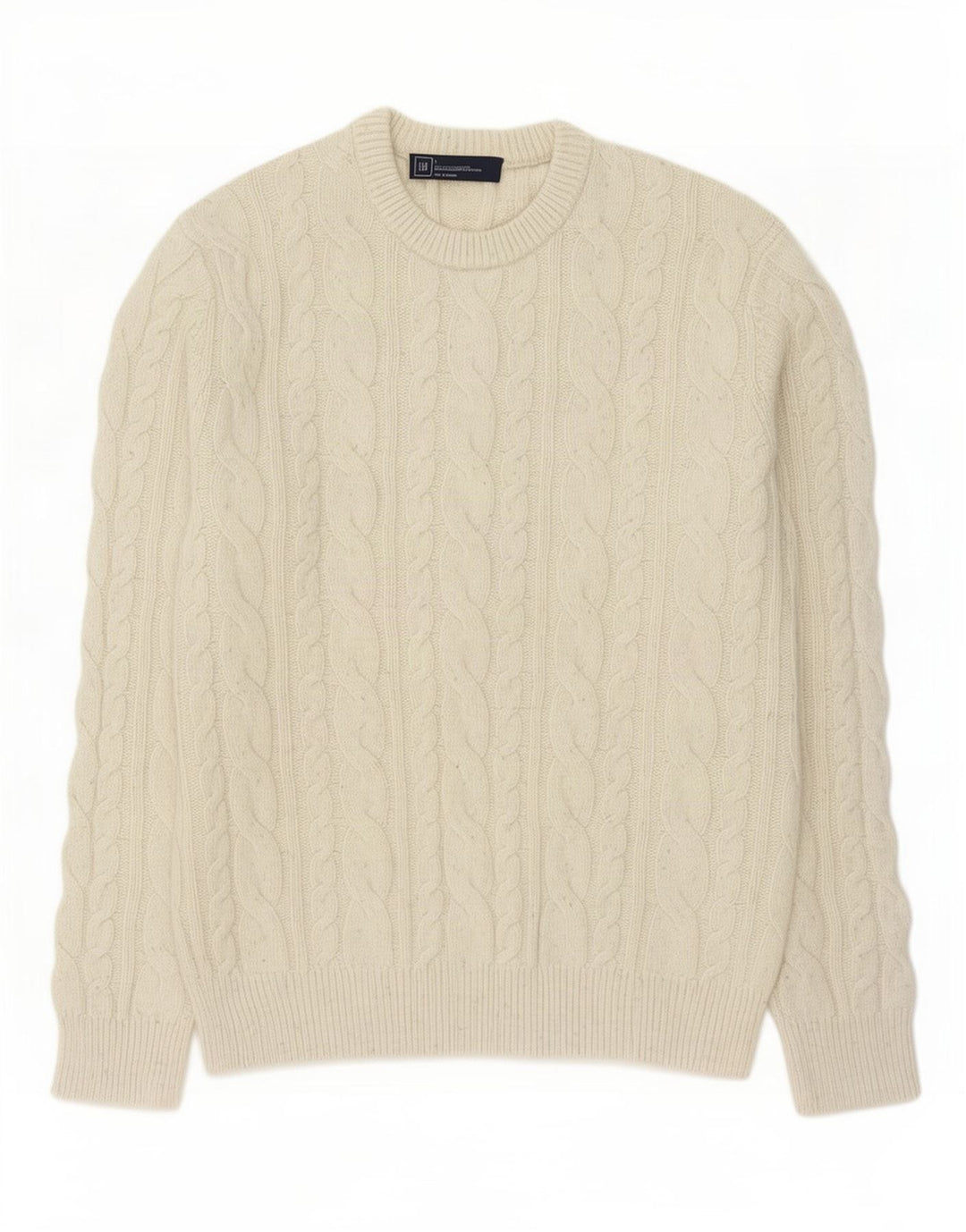 Gap Jersey De Cuello Redondo Para Hombre De Lana De Cordero Beige Grande
