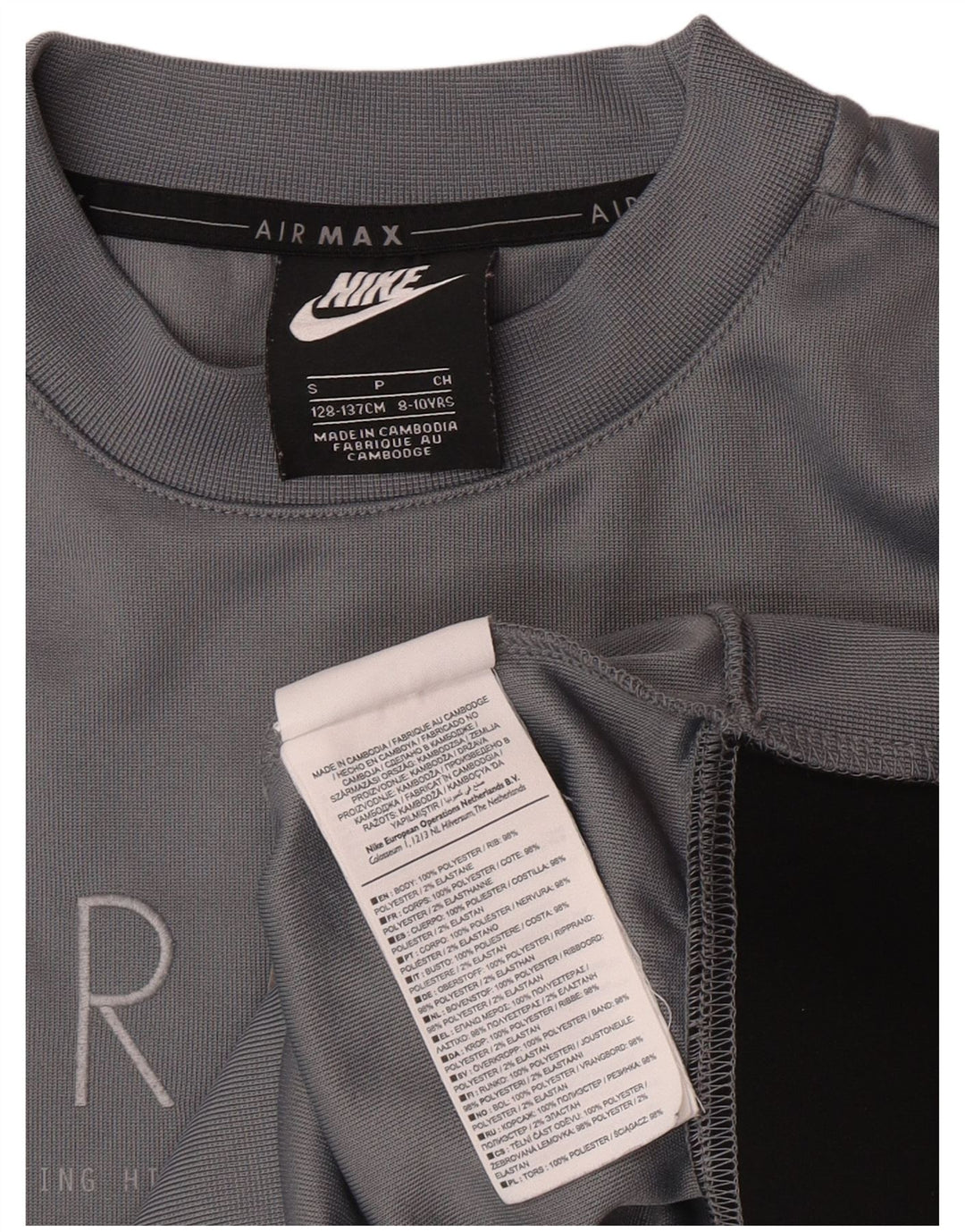 Nike Boys Graphic Sudadera Jumper 8-9 años Pequeño Gris Poliéster
