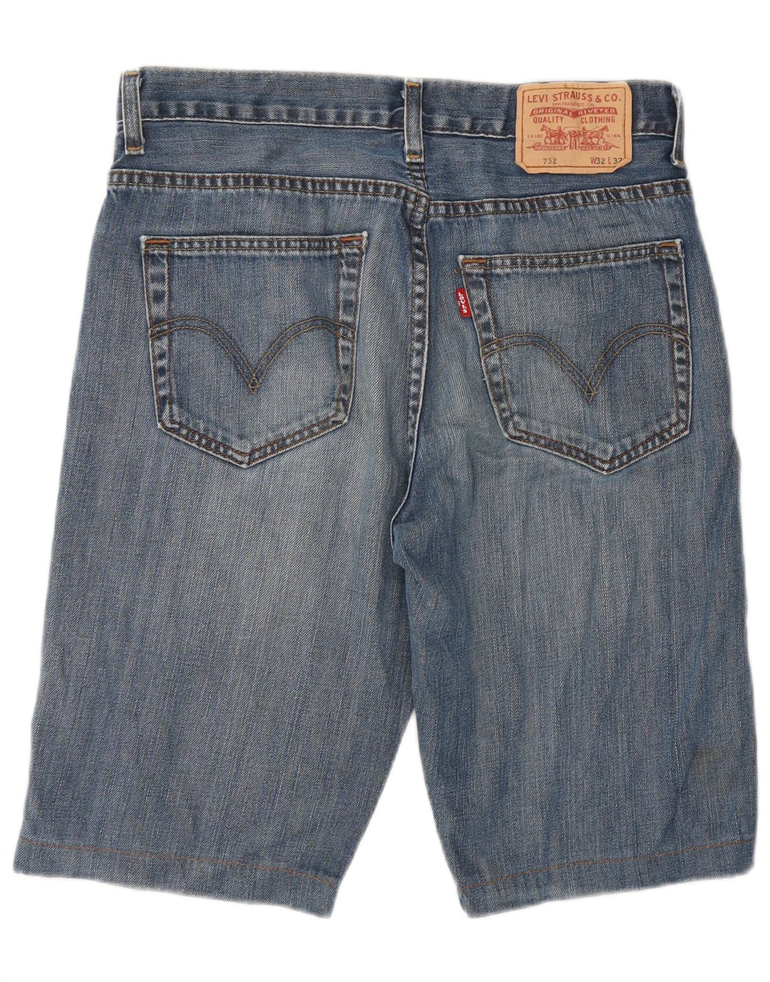 Levi's Mens 752 Shorts De Mezclilla W32 Algodón Azul Medio