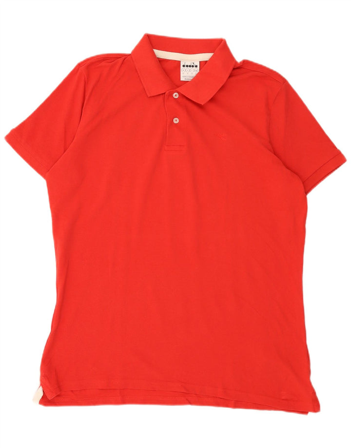 Diadora Polo Hombre Grande Rojo Algodón