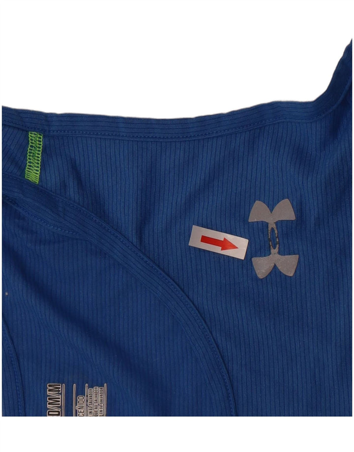Under Armour Camiseta sin mangas Heat Gear para hombre con rayas azules medianas