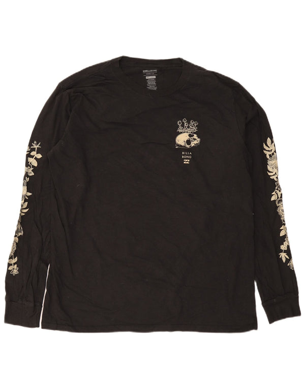 Billabong Mens Core Fit Slim Fit Graphic Top Manga Larga 2XL Algodón Negro