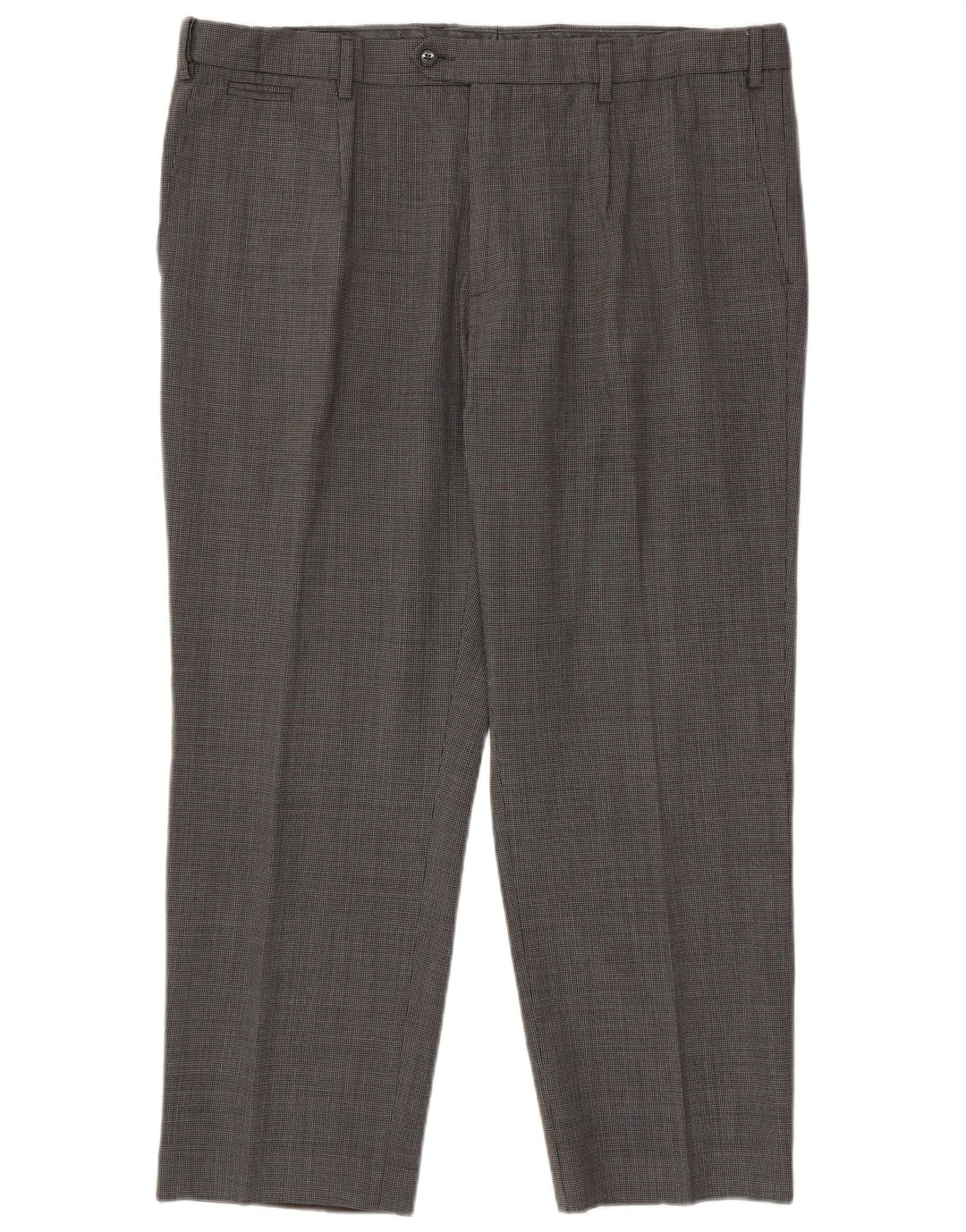 Marks & Spencer Pantalón de traje de corte regular para hombre W42 L29 Pata de gallo negra