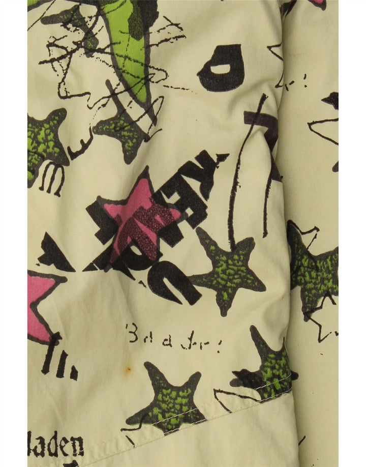VINTAGE Abrigo cortavientos de gran tamaño para mujer EU 44 XL Verde Geométrico