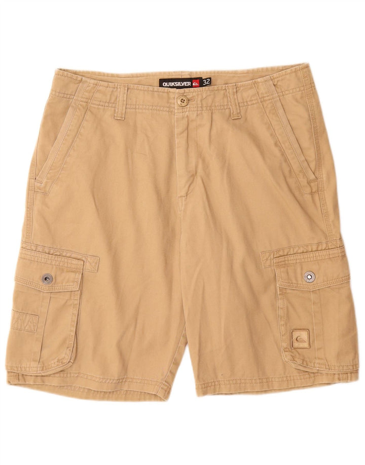 QUIKSILVER Shorts Cargo Hombre W32 Algodón Beige Medio