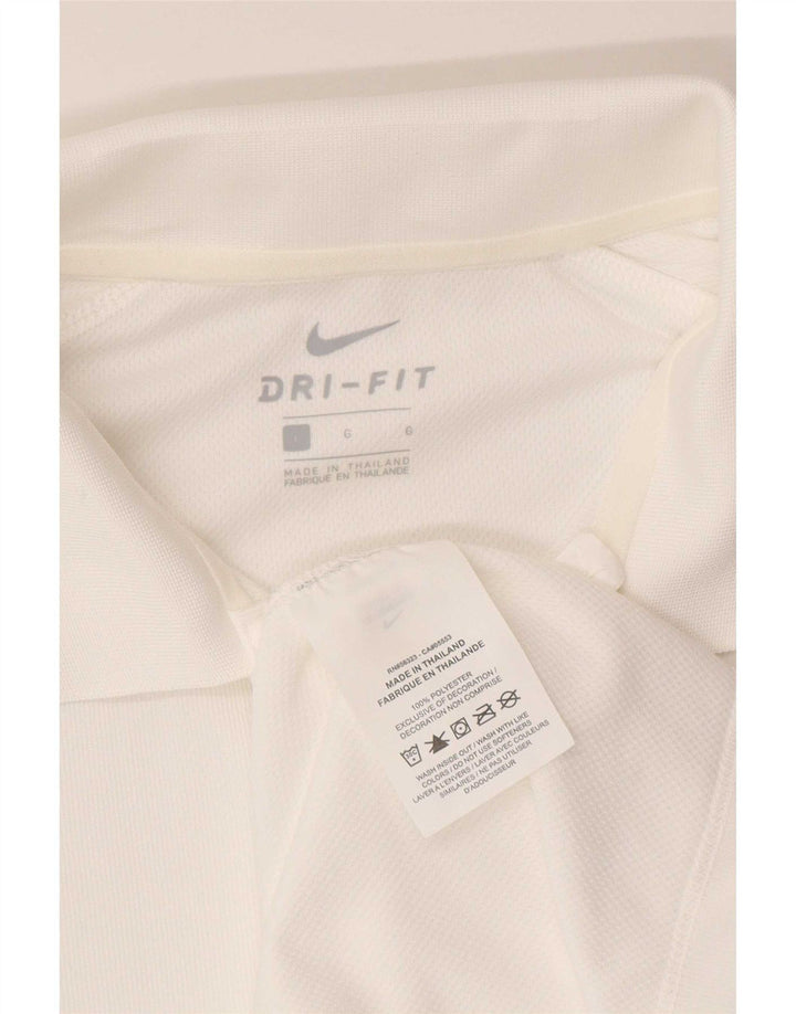 Nike Polo Dri Fit para hombre, poliéster blanco grande