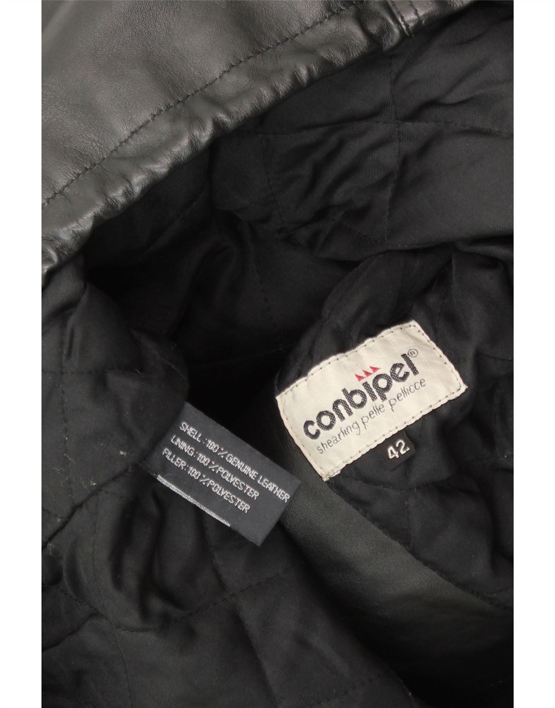 CONBIPEL Chaqueta de lona extragrande con capucha para mujer IT 42 Cuero negro mediano