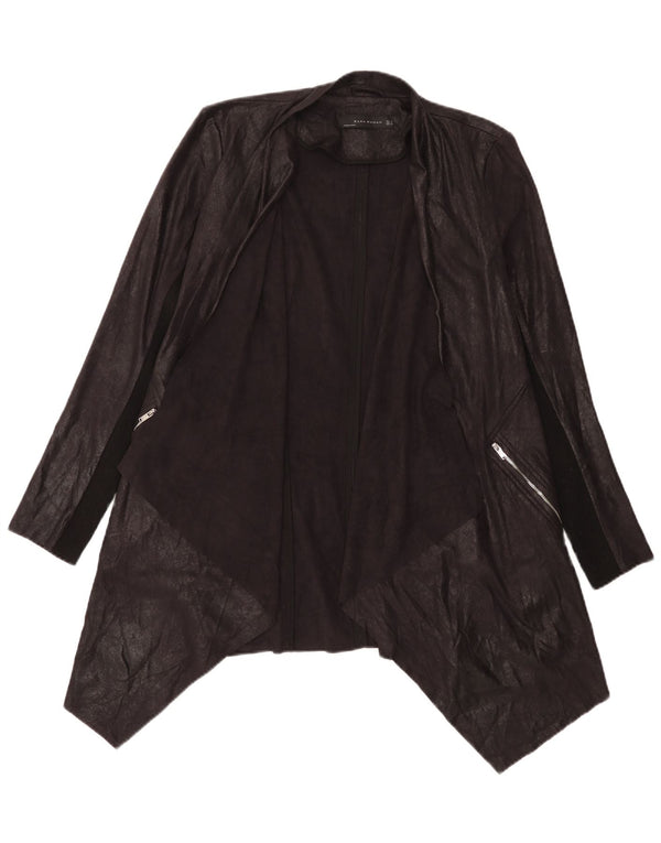 Zara Mujer Cárdigan Asimétrico Top UK 44 Medio Negro Colorblock