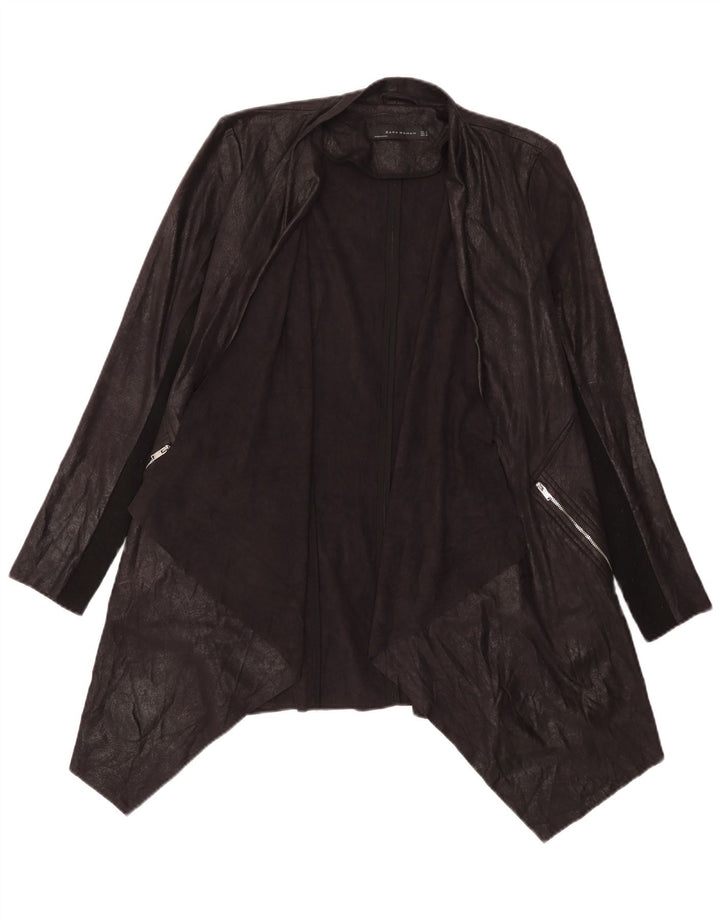 Zara Mujer Cárdigan Asimétrico Top UK 44 Medio Negro Colorblock
