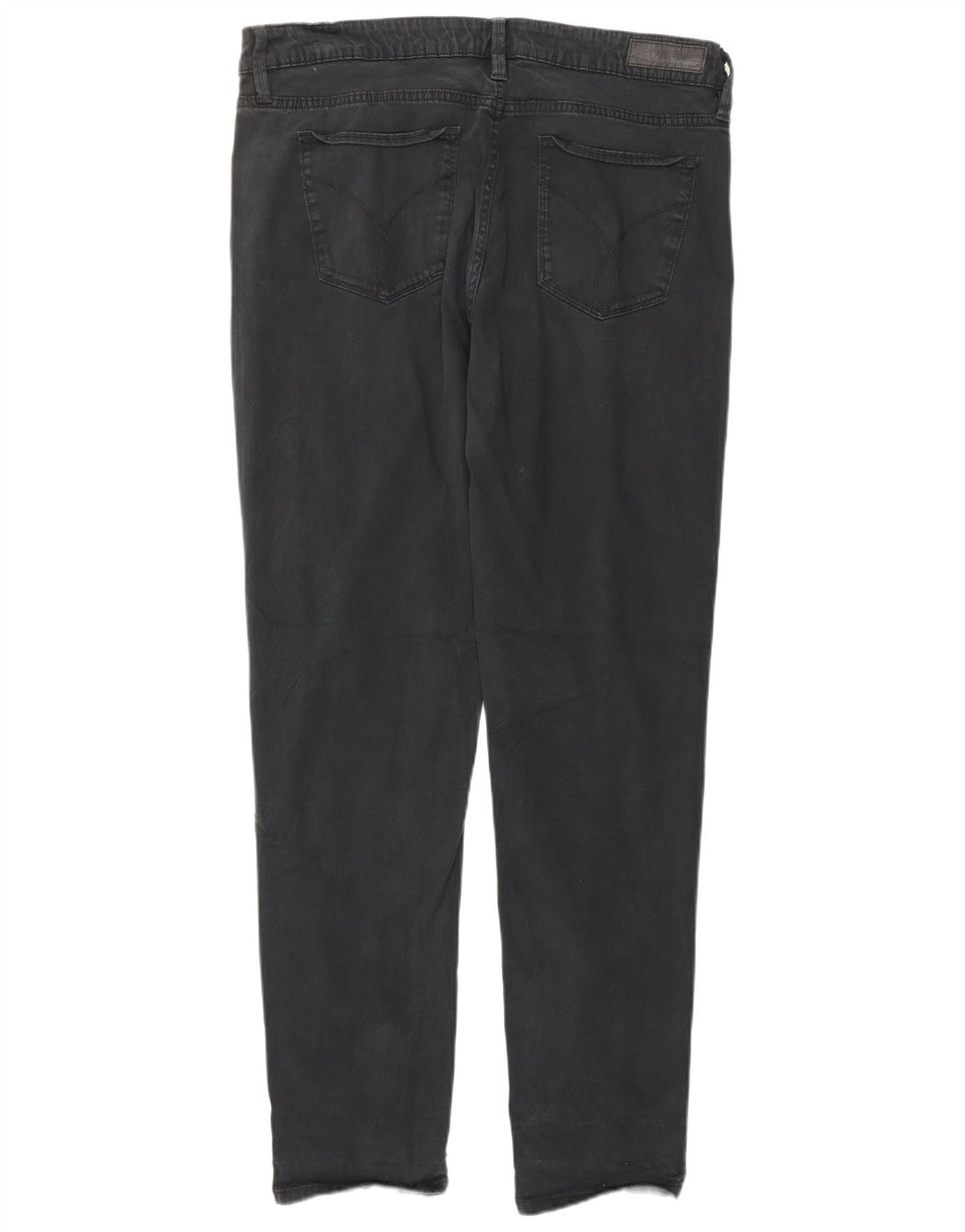 CALVIN KLEIN Vaqueros ajustados para mujer US 14 XL W34 L32 Algodón negro