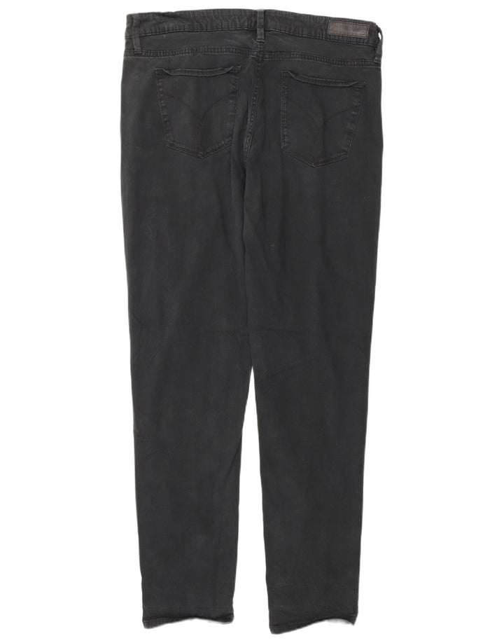 CALVIN KLEIN Vaqueros ajustados para mujer US 14 XL W34 L32 Algodón negro