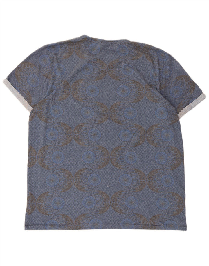 Jack & Jones Camiseta gráfica para hombre Top 2XL Poliéster geométrico azul