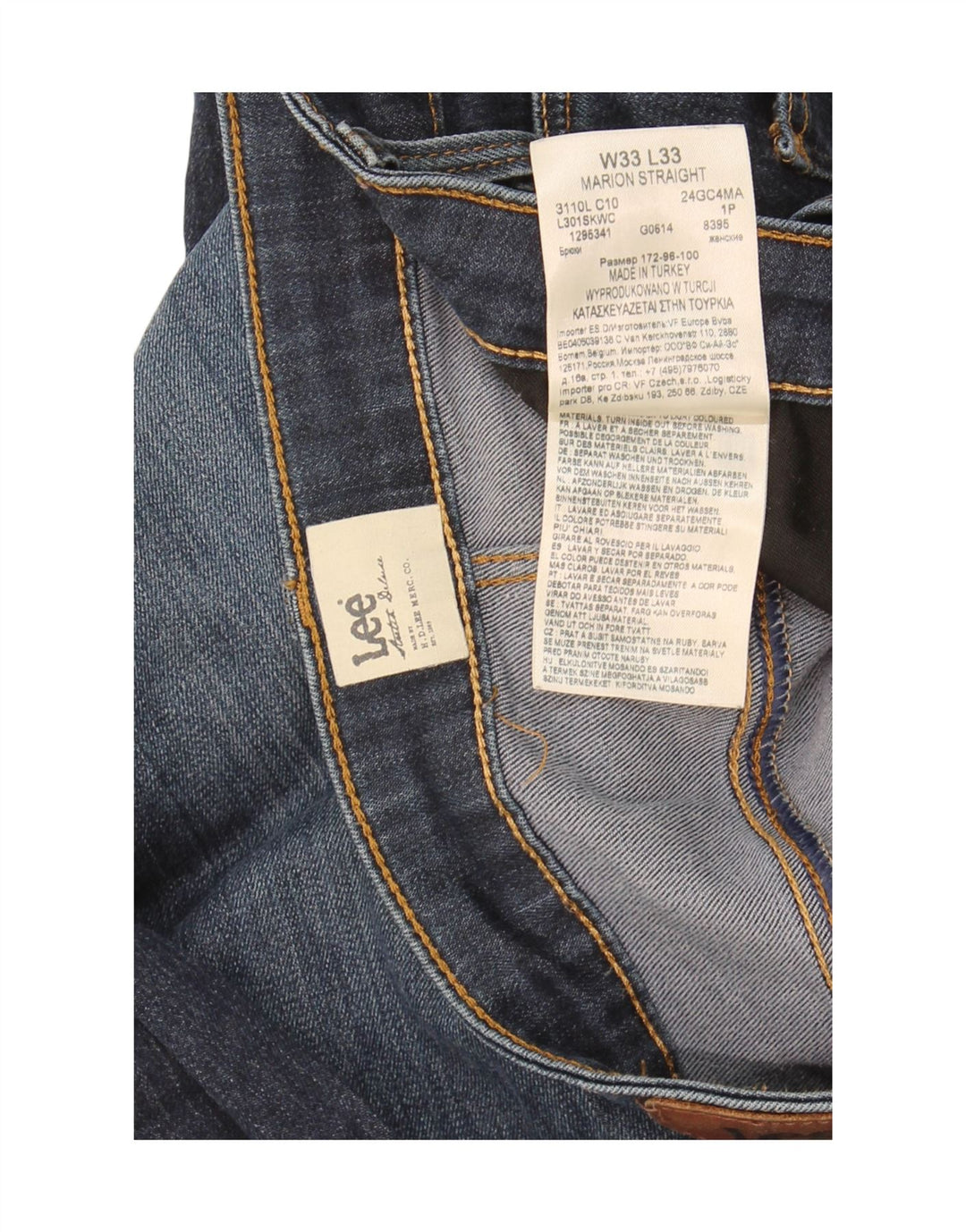 Vaqueros rectos Marion para mujer Lee W33 L29 Algodón azul marino