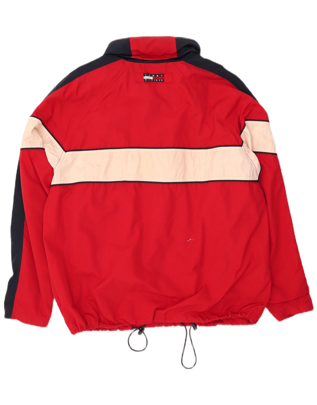 Tommy Hilfiger Chaqueta impermeable con capucha para hombre UK 40 Large Red Colourblock Nylon