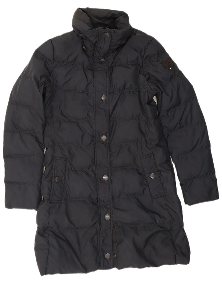 Tommy Hilfiger Abrigo acolchado para mujer UK 44 Poliéster azul marino mediano
