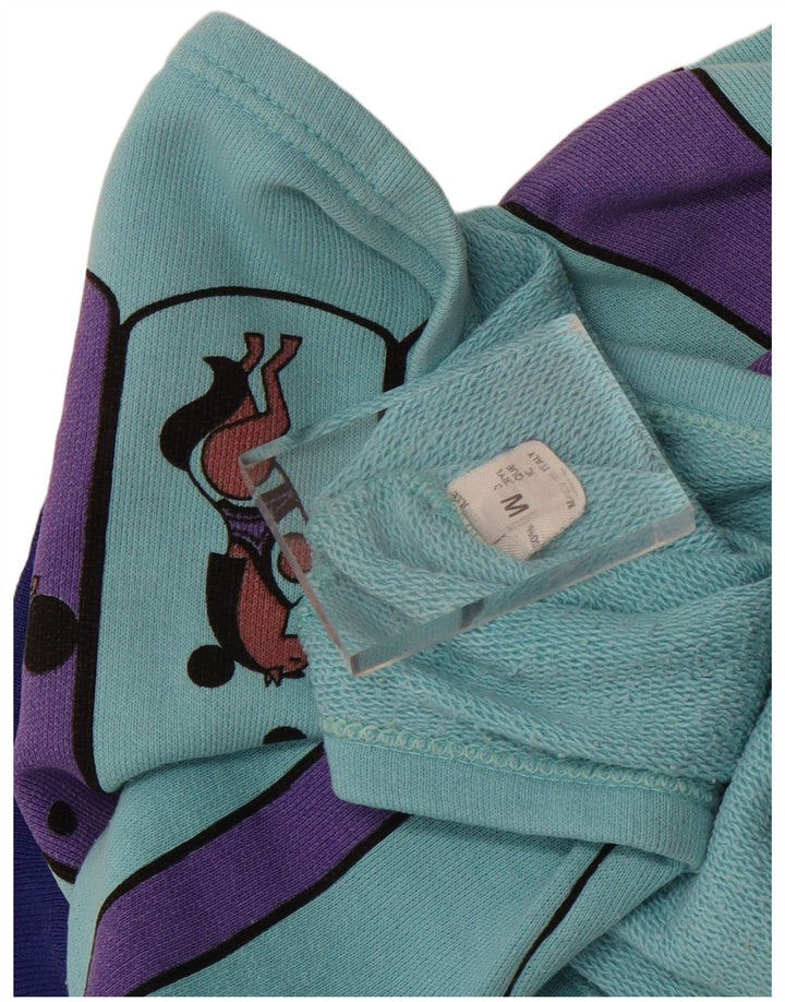 Vintage mujer oversize 3/4 manga sudadera jumper Reino Unido 14 azul medio