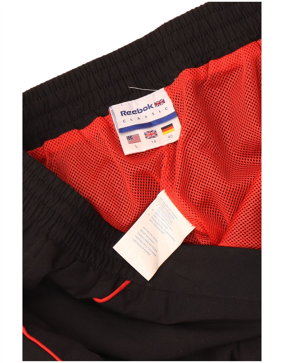 Reebok Pantalones de chándal para mujer UK 44 Grande Poliéster negro