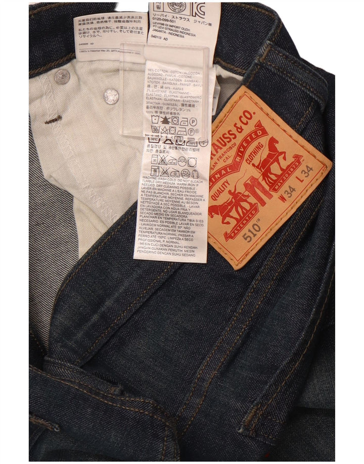 LEVI'S Vaqueros pitillo 510 para hombre W34 L30 Algodón azul marino