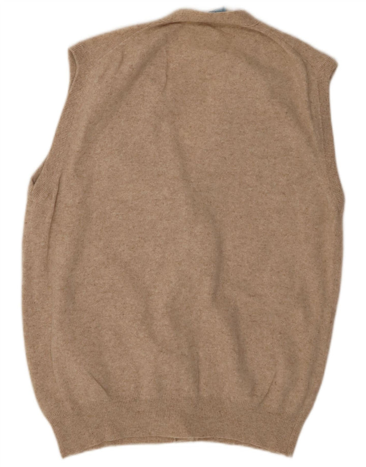 BLUMARINE Suéter tipo cárdigan sin mangas para mujer IT 46 Lana beige grande