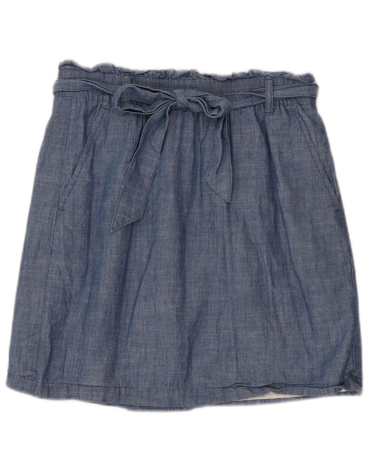 J. Crew Falda Acampanada para Mujer Pequeña W30 Algodón Azul