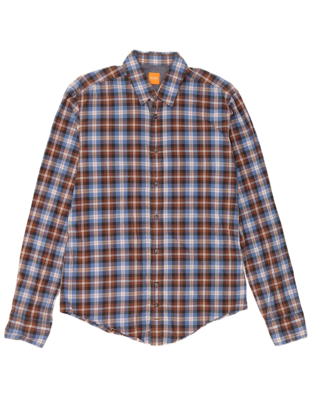 Camisa HUGO BOSS Hombre Algodón a cuadros azul medio