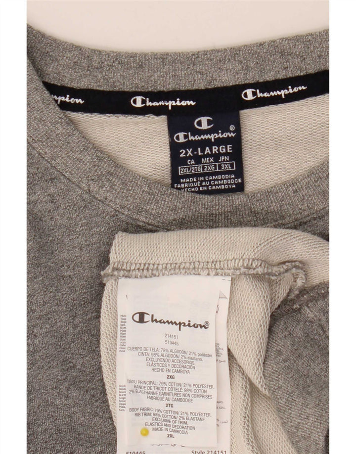 Champion Sudadera para hombre Jumper 2XL Algodón moteado gris