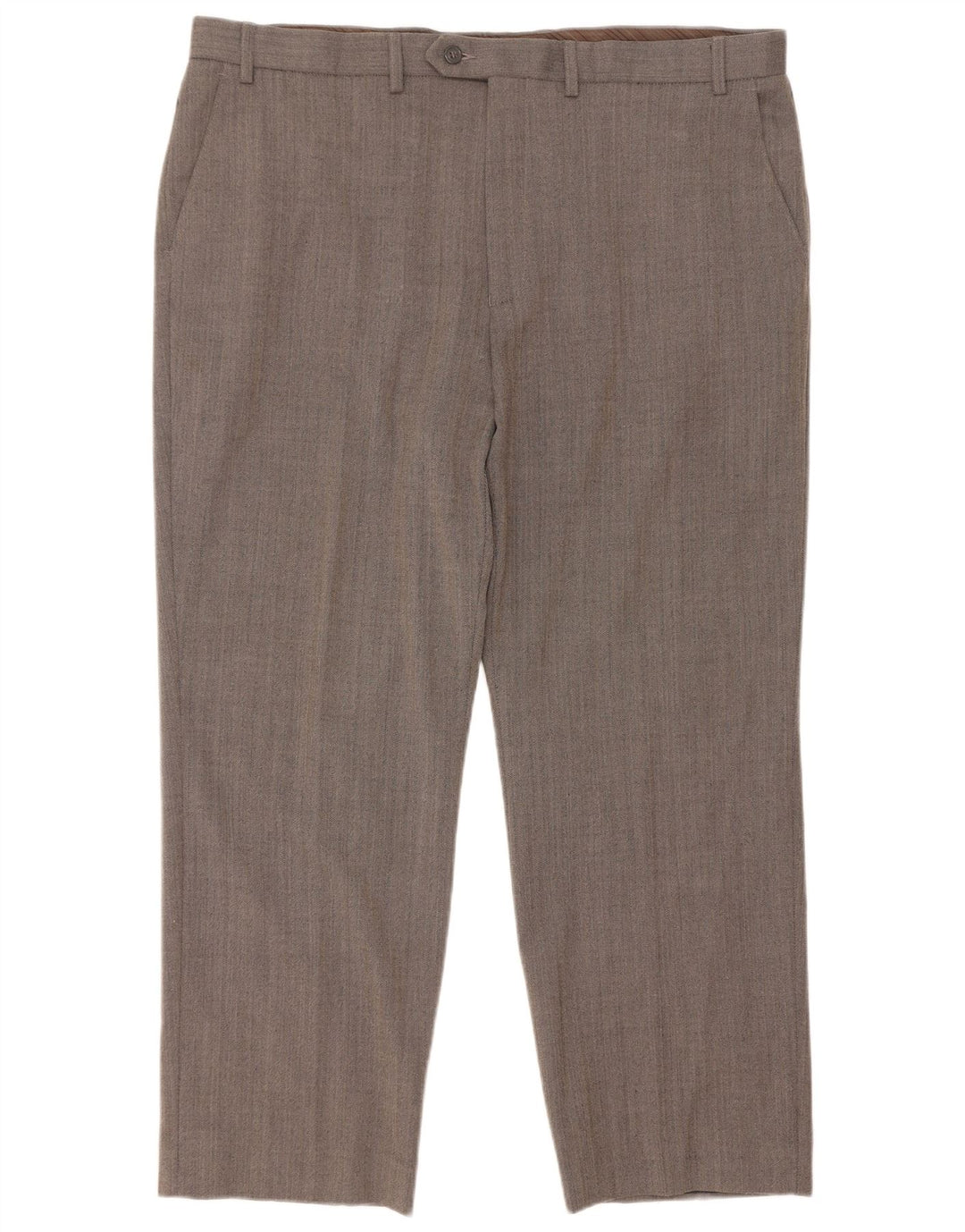 Marks & Spencer Pantalón de traje recto para hombre W40 L29 Gris en espiga