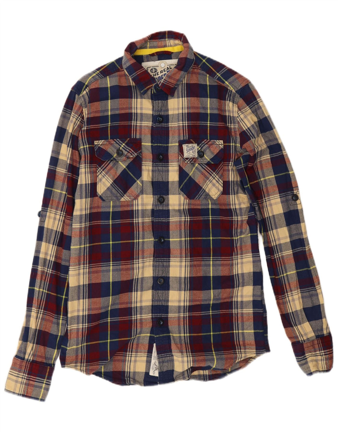 Superdry Camisa De Franela De Algodón Con Cuadros Multicolores Pequeños