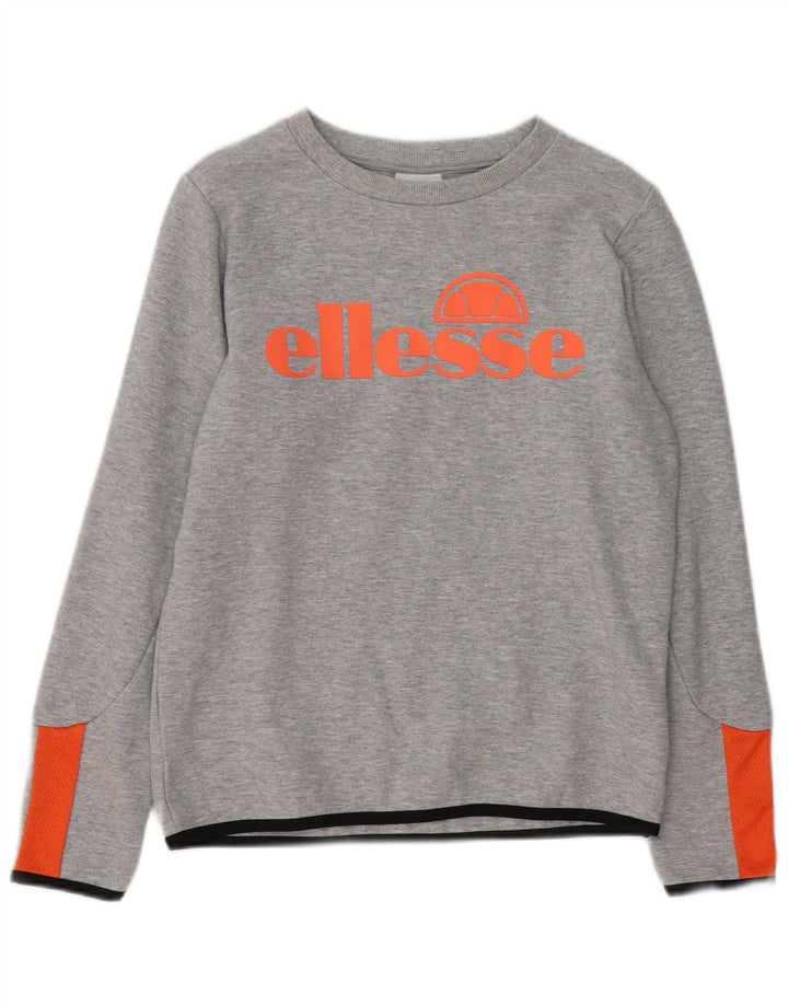 ELLESSE Sudadera gráfica para mujer Jumper UK 40 Grande Algodón moteado gris