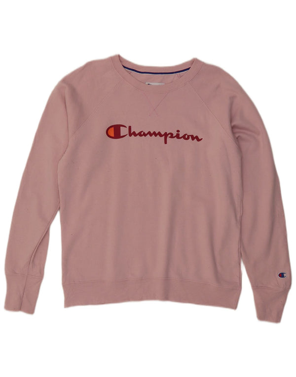 CHAMPION Sudadera gráfica para mujer Jumper UK 40 Grande Poliéster rosa