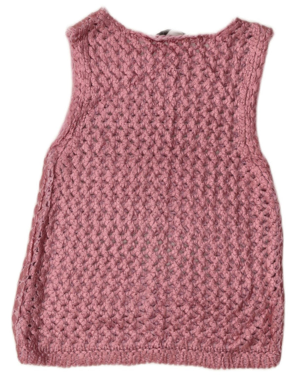 Zara Blusa De Ganchillo Sin Mangas para Mujer Top UK 8 Small Pink