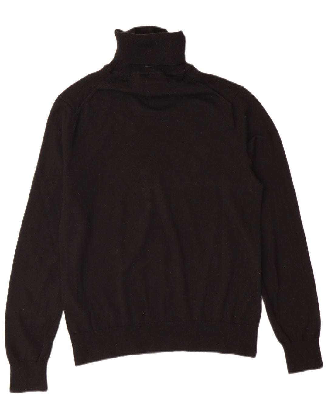 Armani Exchange Jersey con cuello vuelto para hombre, talla pequeña, lana virgen negra