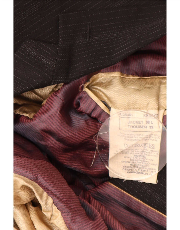 Ted Baker Chaqueta tipo blazer de 2 botones para hombre UK 38 Mediana Lana virgen a rayas negras