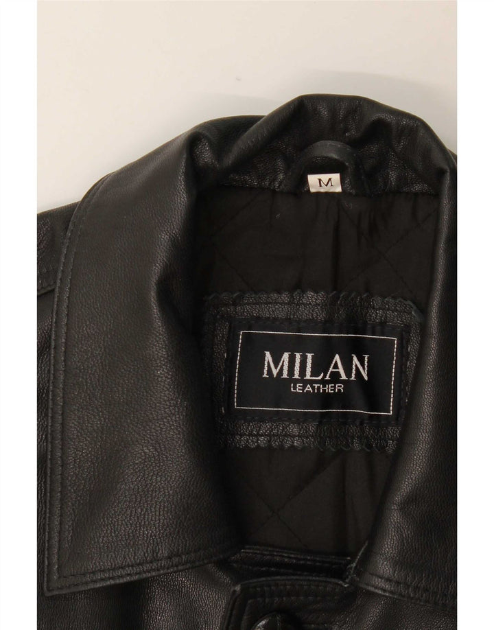 Milan Chaqueta de cuero para hombre UK 38 Medium Black Classic