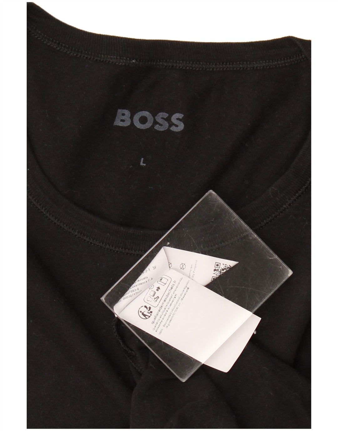 HUGO BOSS Camiseta para mujer Top UK 40 Grande Algodón negro