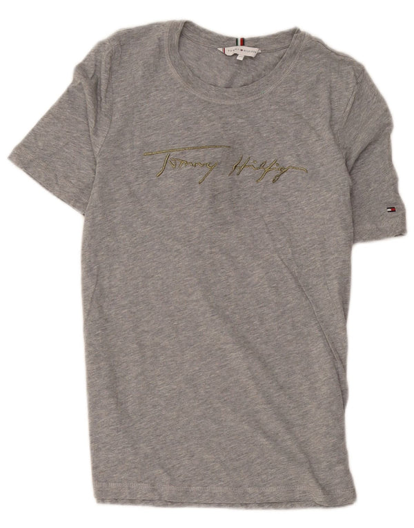 Tommy Hilfiger Camiseta gráfica para mujer Top UK 2 2XS Algodón gris