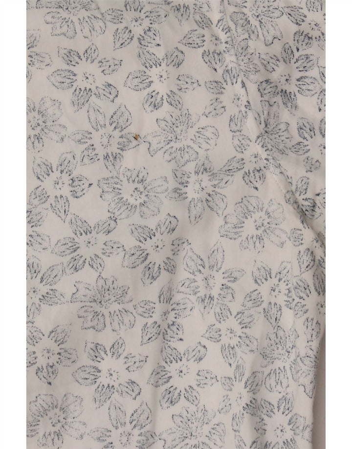 Ted Baker Camisa para hombre Talla 3 Mediana Algodón floral blanco