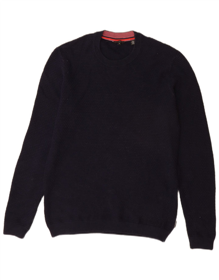 Ted Baker - Jersey de cuello redondo para hombre, talla 3, algodón azul marino mediano