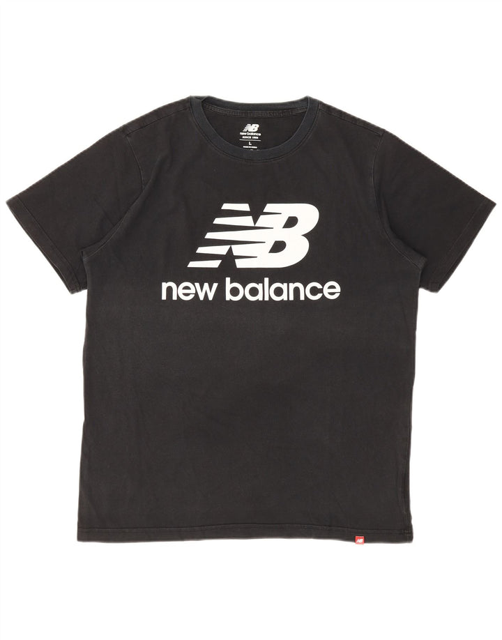 NEW BALANCE Camiseta gráfica para hombre Top grande negro
