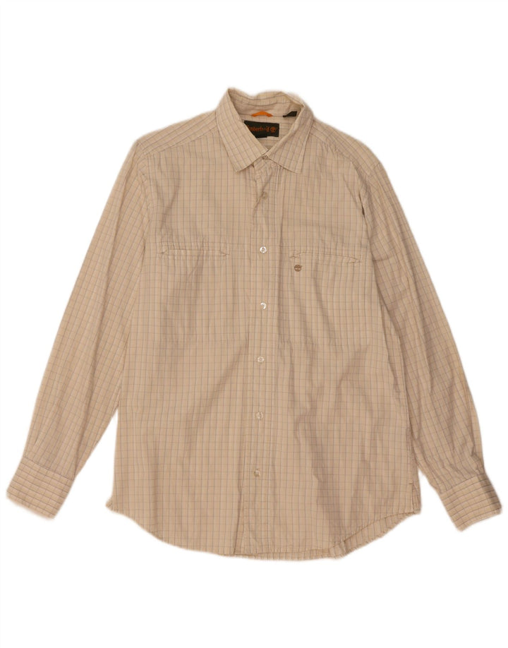 Camisa Timberland Hombre Small Beige Check Cotton