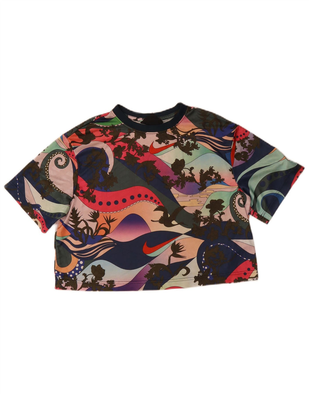 NIKE Camiseta corta con gráfico para mujer UK 6 XS Multicolor Floral