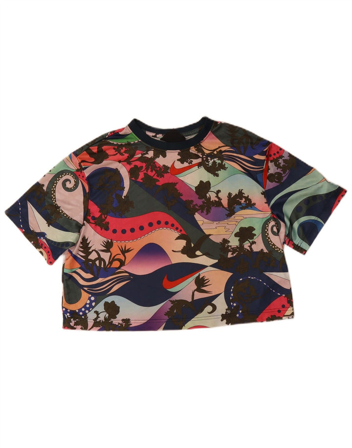 NIKE Camiseta corta con gráfico para mujer UK 6 XS Multicolor Floral