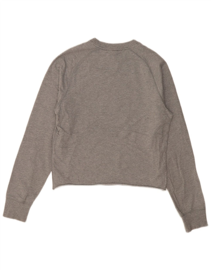 NIKE Womens Graphic Sweatshirt Jumper UK 10 Small Grey Cotton